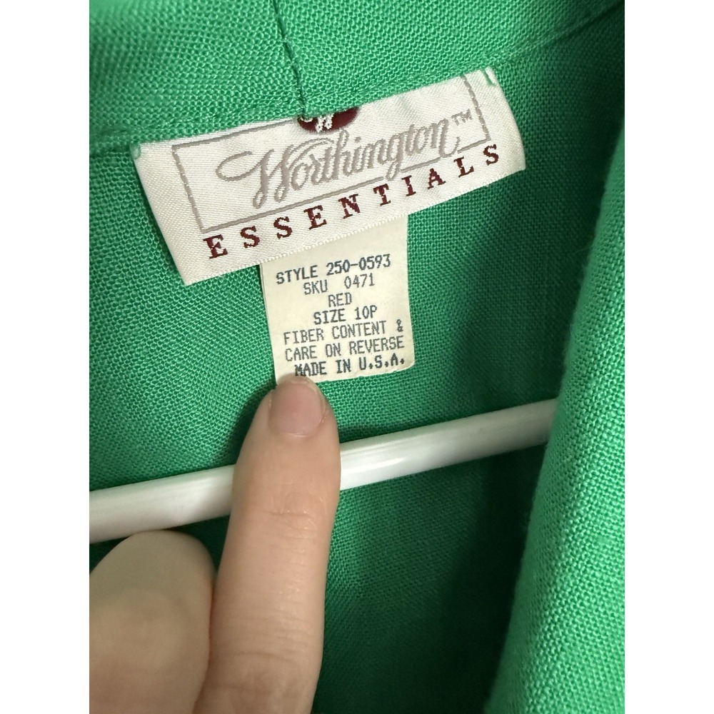Worthington Suit Set Green Blazer & Pants 10 Petite Feminine Office Outfit USA - Picture 3 of 12